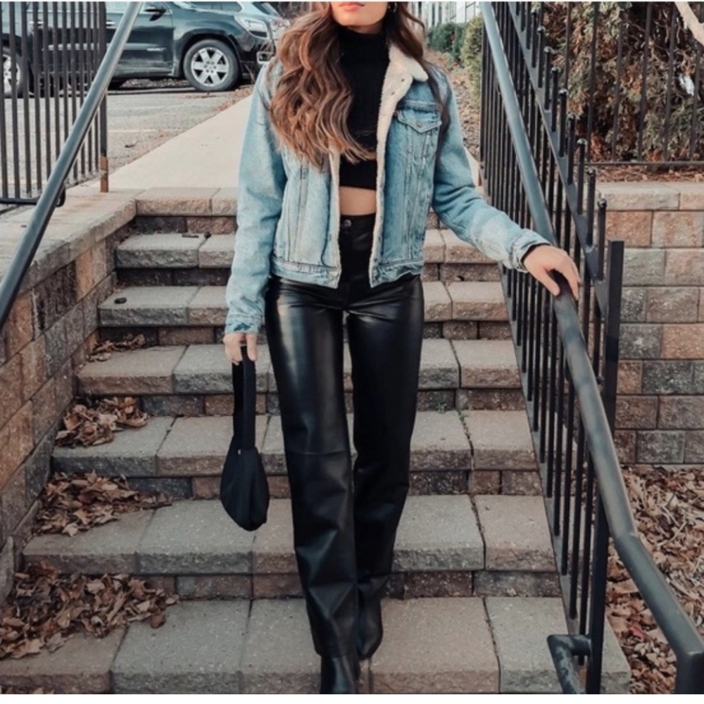 Truth By Republic Black High Waist Faux Leather pants  Size 4‎